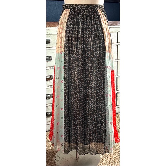Anthropologie Verb by Pallavi Singhee Margot Patchwork Shimmer Maxi Skir… - Picture 12 of 16